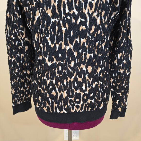 Women's INC International Concepts Black & Tan Textured Knit Top | Size Large - Picture 7 of 9